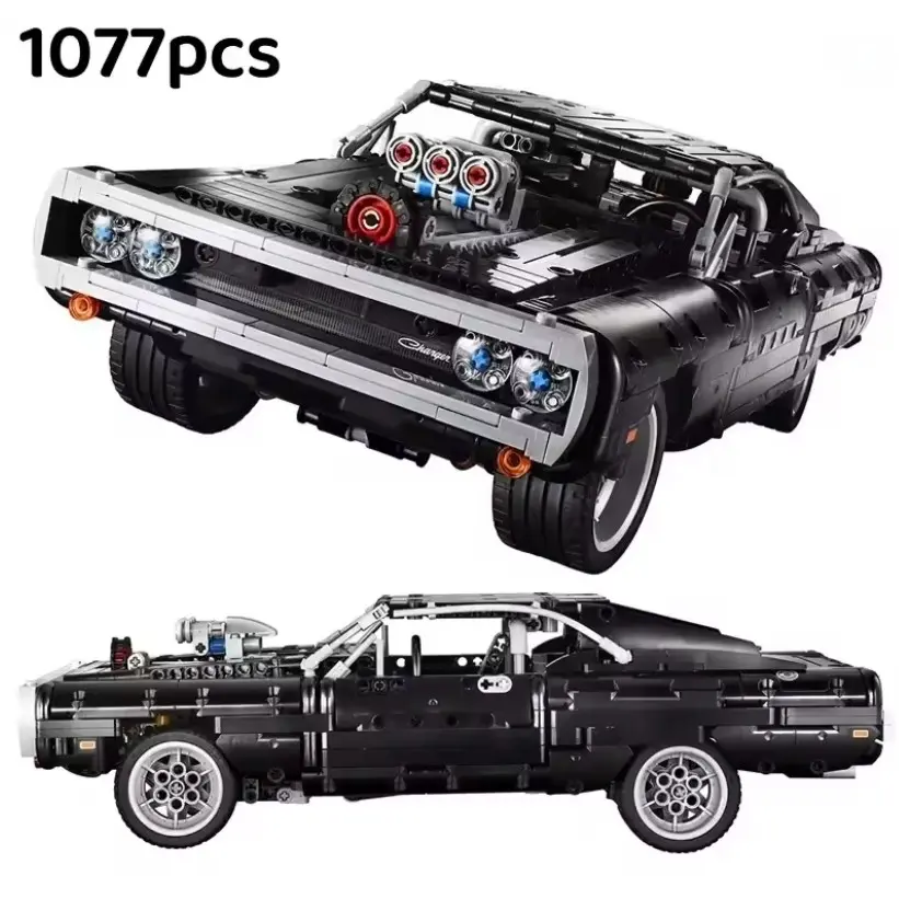 1077pcs Technical Car Avoid Charger Racing Blocks Building Sets Model Movie Quick Stem Bricks Adult Hobby Toy Gift, Perfect for Enthusiasts