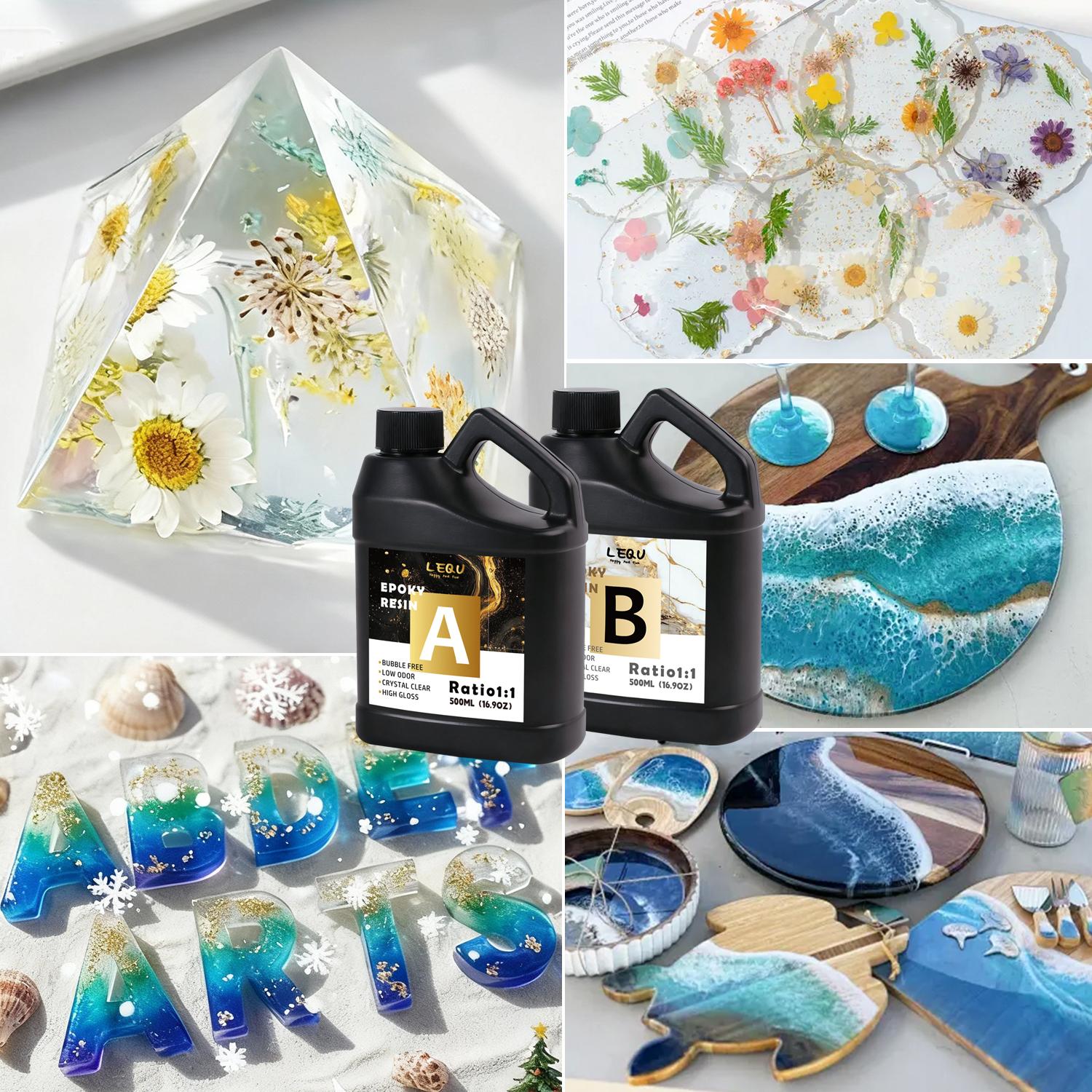 LEQUCountertop Epoxy Resin Kit, clear countertop epoxy resin, self-leveling and bubble-free. This resin kit is suitable for both coating and casting applications, and is ideal for arts and crafts, DIY projects, woodworking, mugs, jewelry making, molds, ba