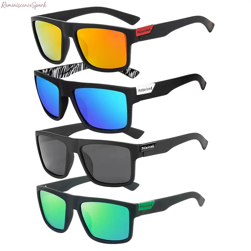Men’s 4-Pack Square Polarized Sports Sunglasses - Stylish Frames, Reflective Coated Anti-Glare Anti-Glow Lenses, Scratch Resistant, Secure Fit, UV400 Shielding Outdoor Activities Eyewear Set for Fishing, Driving