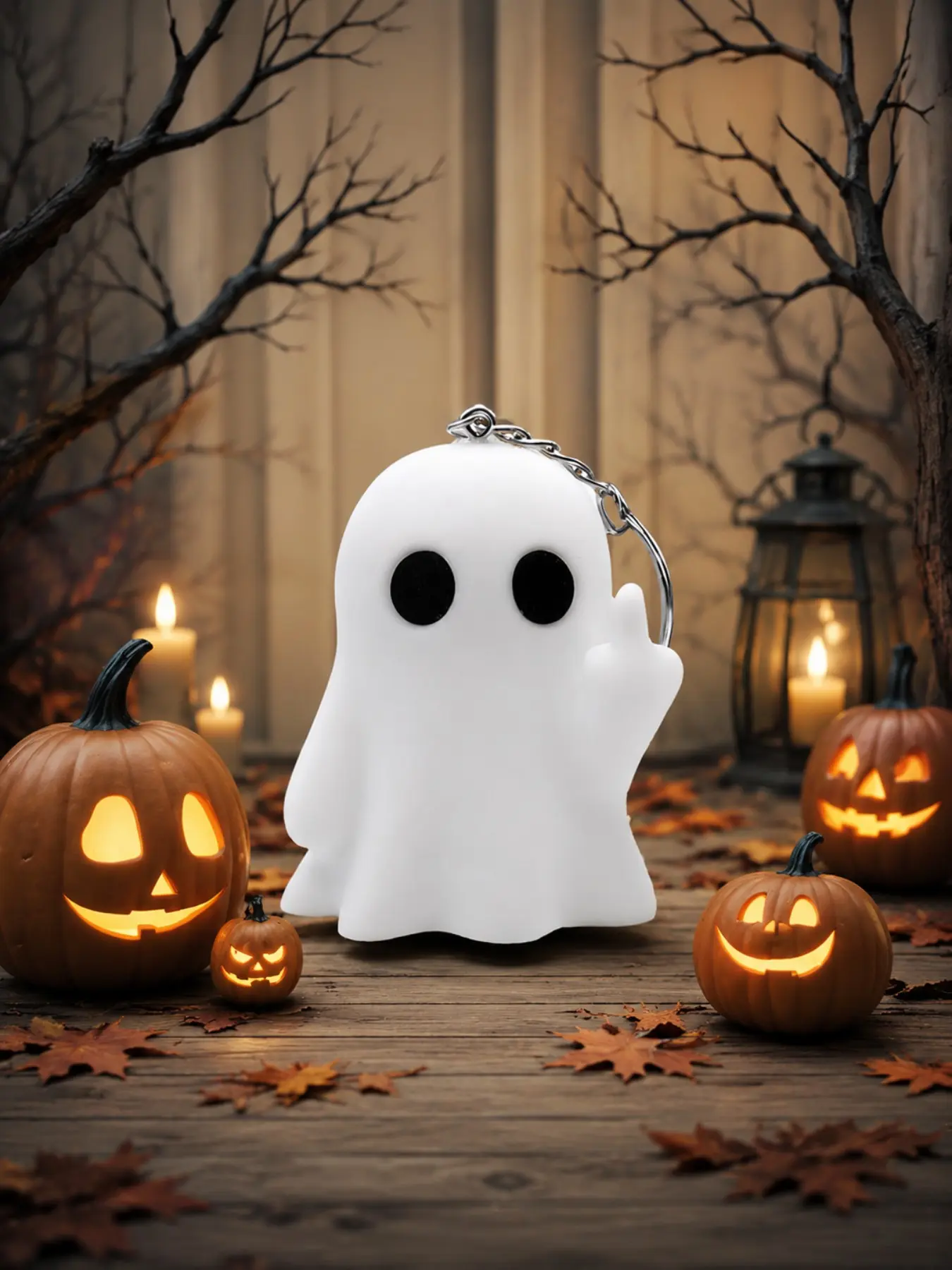 Halloween Bag Charm Set Cute Plush Bat Ghost Keychain Spooky Pendant Kawaii Purse Backpack Accessories Kawaii Creepy Keychain