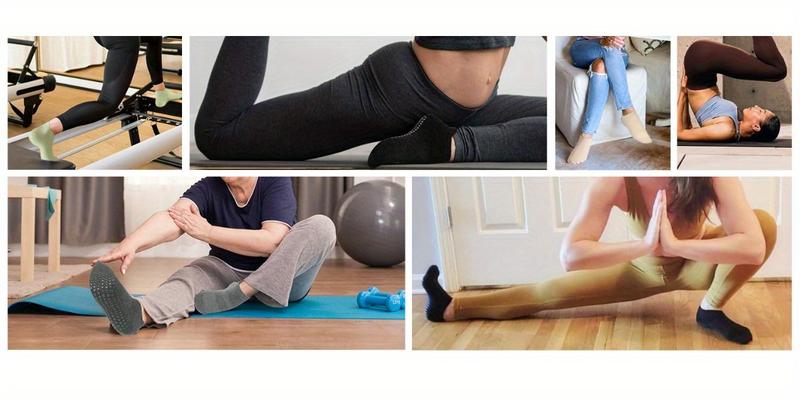 Women's and men's Pilates non-slip socks, yoga socks with grips, suitable for barre, barefoot activities, and as non-slip socks for hospital use
