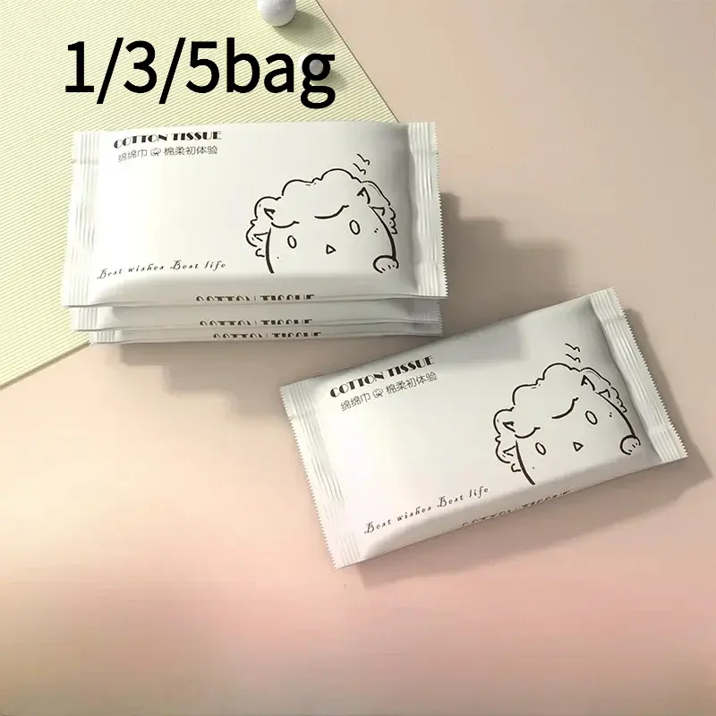 1/3/5 packs of disposable face towels, cotton soft wipes, wet wipes, soft personal pocket tissues, facial cleansing wipes, wet wipes, tissue handkerchiefs, Single Use Tissues, Disposable Face Towelette