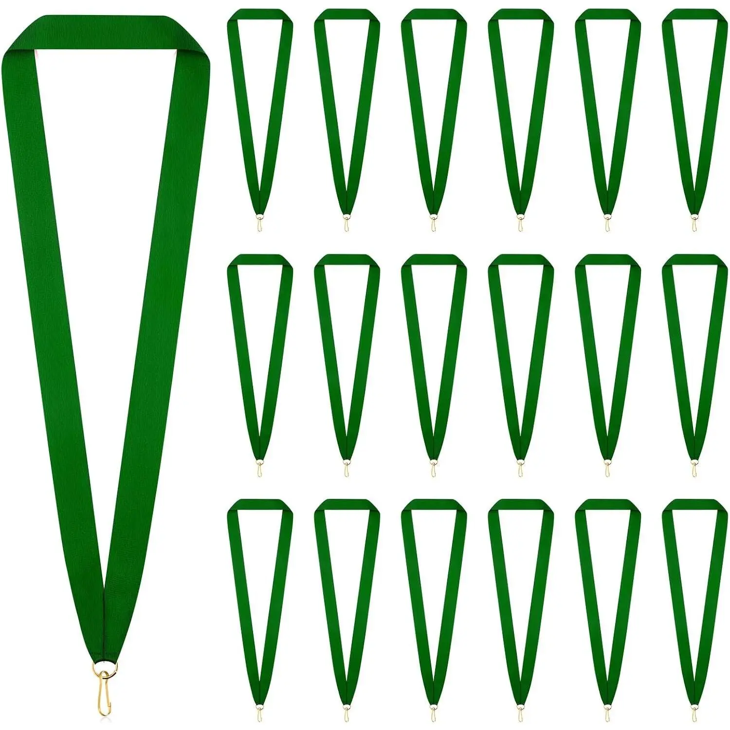 30 Pieces Award Ribbon Medal Ribbons Neck Ribbons for Medals Flat Medal Lanyards Ribbon Lanyard with Snap Clips for Competitions Sports Meeting Party Student Awards