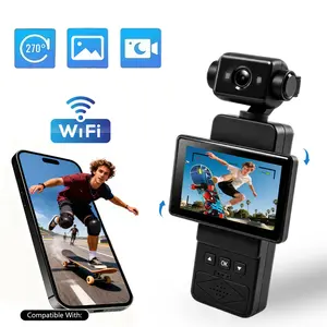 HD 1080P Body Handheld Camera, Mini Video & Audio Pocket Cam 270° Rotation Camera for Outdoor Sport, Manually flip the screen, Bike, Travel, 1GB-32GB Included