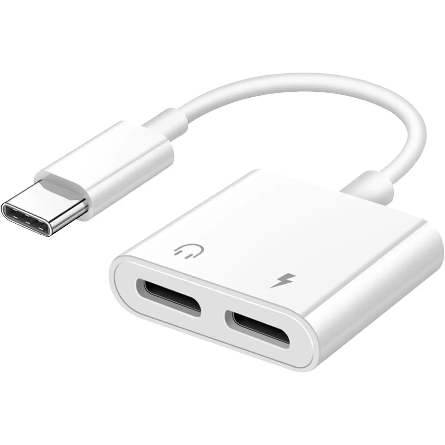 USB C Headphone and Charger Adapter for , USB Type C to Aux Audio + Charge Dongle Adapter for  17/17 Pro/17 Pro Max/Air/16/16 Pro Max/15/15 Pro Max (1PACK)