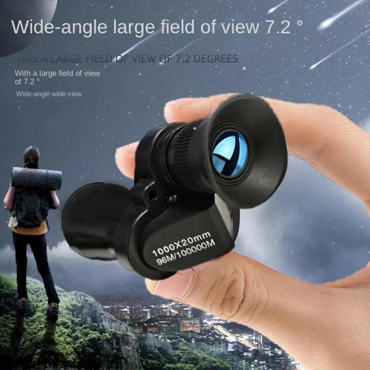 Portable High-Definition Monocular Telescope 1000x20mm with High Magnification Zoom Compact Scope for Hunting Camping Mountaineering Outdoor Fishing and Travel