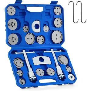 24pc Brake Caliper Compression Tool Set, Heavy Duty Brake Piston Compressor Tool and Wind Back Tool Kit for Brake Pad Replacement, Universal Disc Brake Caliper Tool Set with Blue Case