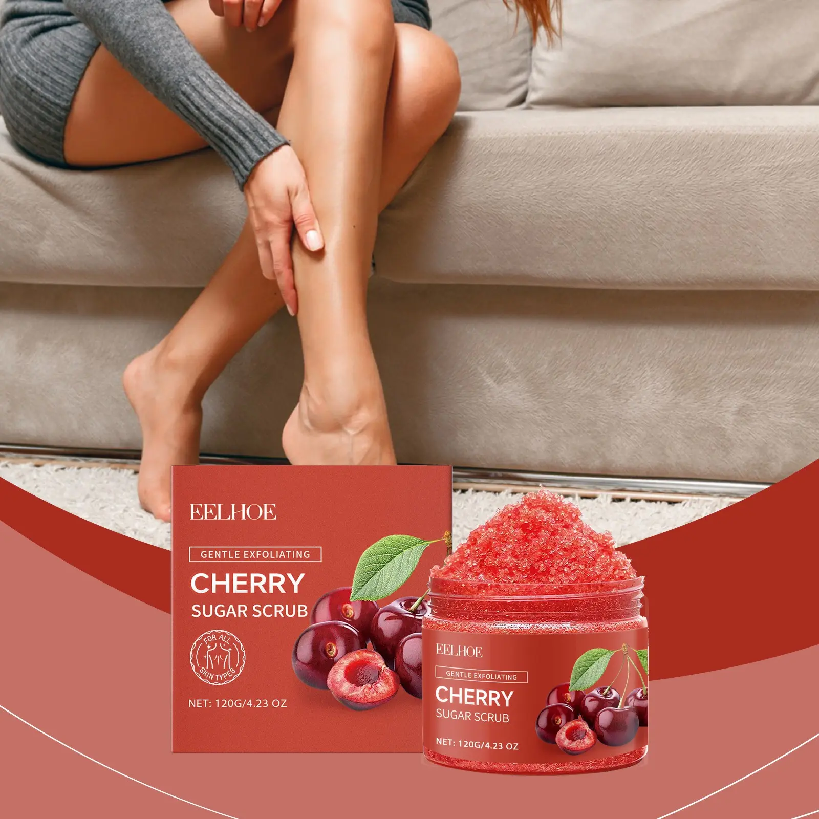Blackberry Sugar Body Scrub Cherry For Smooth Skin Dead Skin Remover Gentle Cleansing Exfoliating Knee Elbow Brightening Body Care Scrub