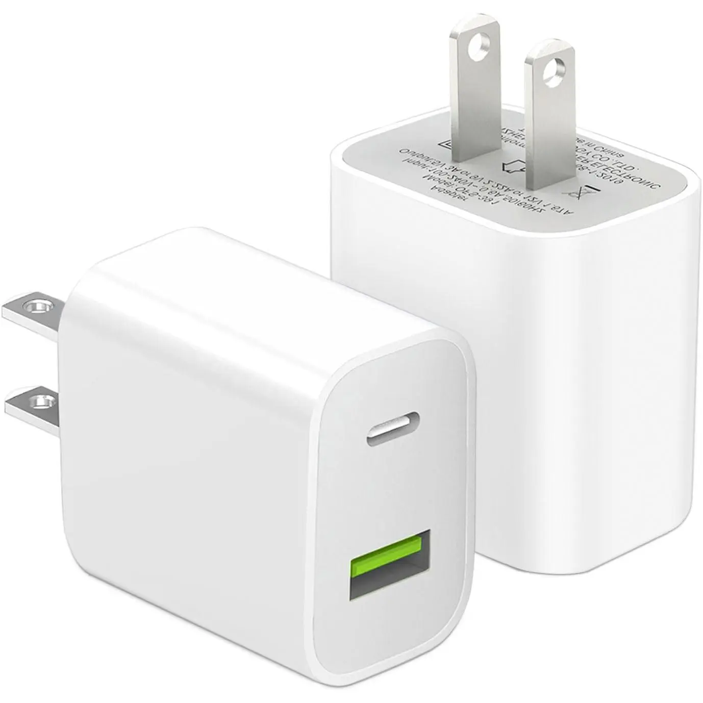 2 Pack USB C Charger Block,  Port Type C Wall Charger   20W Power Adapter Cube for  14/14 Pro/14 Pro Max/14 Plus/13/12/11, XS/XR/X, iPad, ,