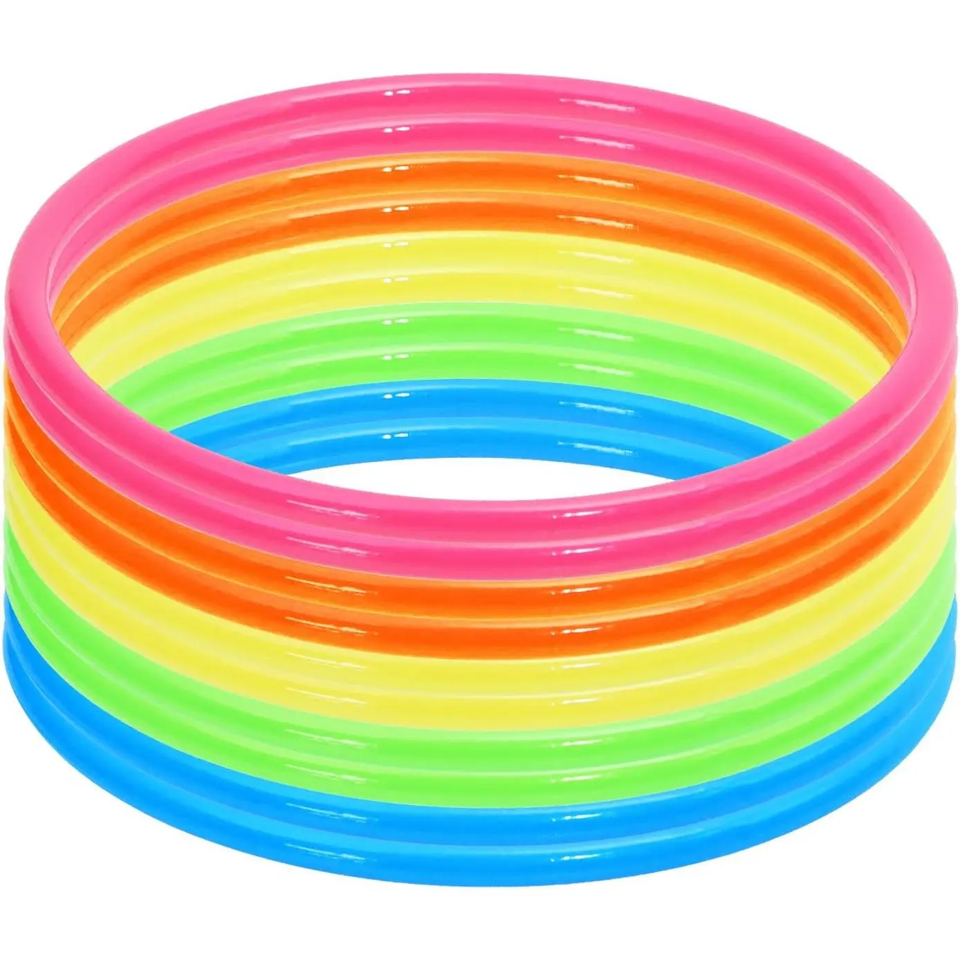 80s Plastic Bangle Bracelets 10 count Retro Candy Color 90s Style Rock Pop  Disco  Wrist Rings for Women Men Party Favor