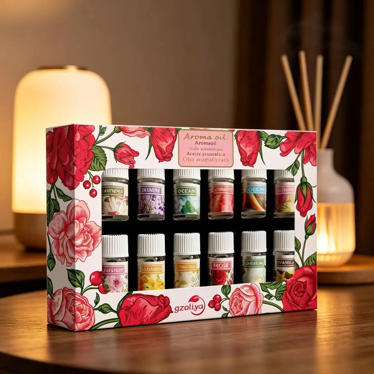 Aroma Oil Set 12 Bottles 3ML, Mini Fragrance Essential Oils, Premium Diffuser Oils for DIY Candles, Diffusers, Humidifiers, Long-Lasting Scent, Gift Box