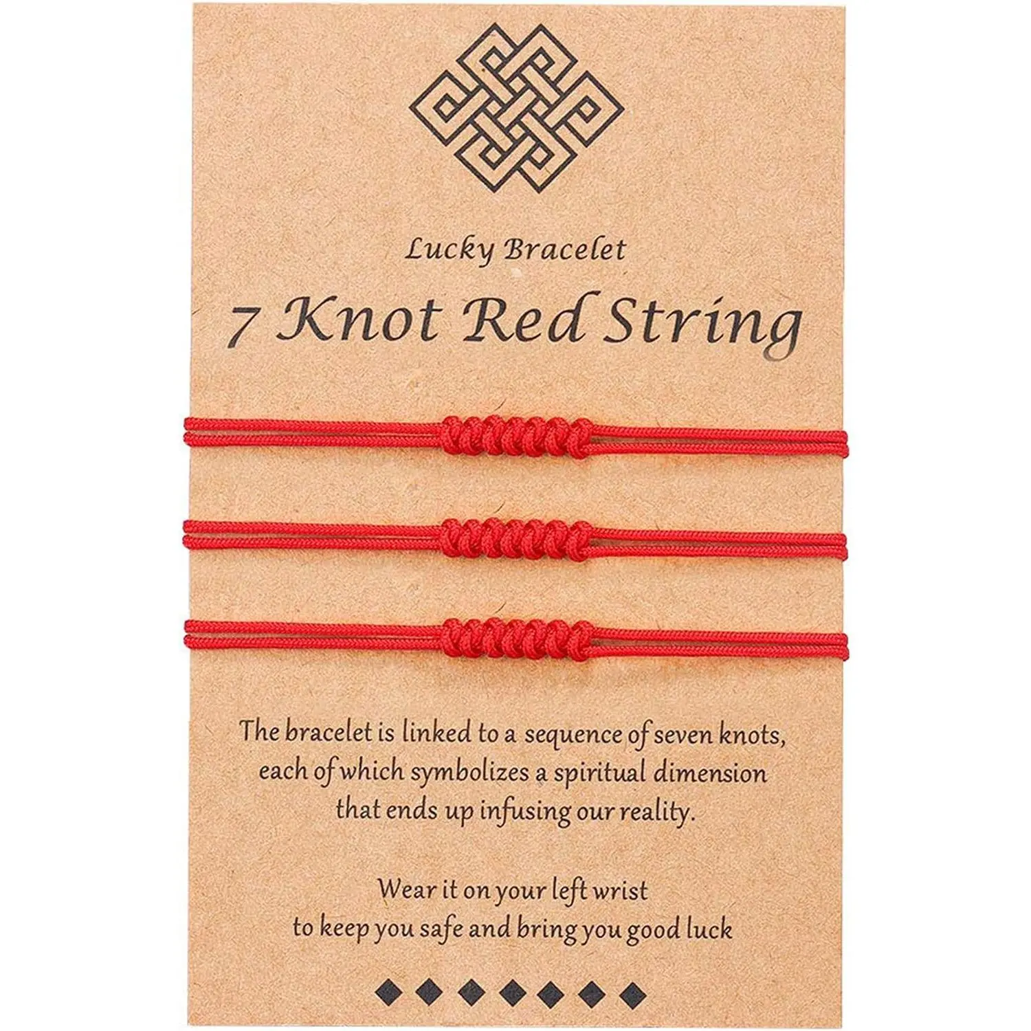 7 Knots Red String Bracelet  Luck Protection  Kabbalah Thread  String Bracelets for Women Men Family