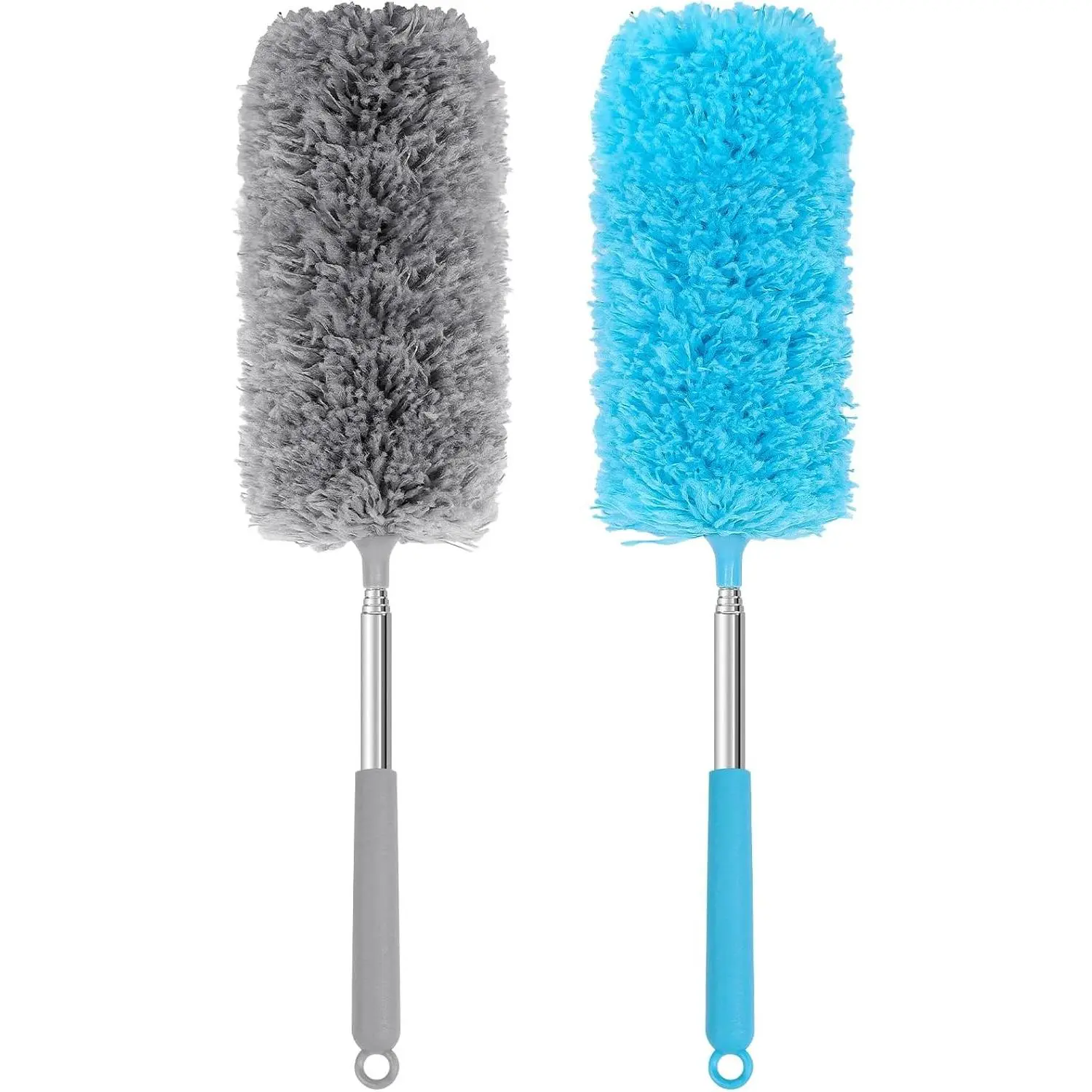 Mini Microfiber Duster for Cleaning, Hand Duster with Extension Pole, Washable Small Duster for Car Interior, Office, Furniture