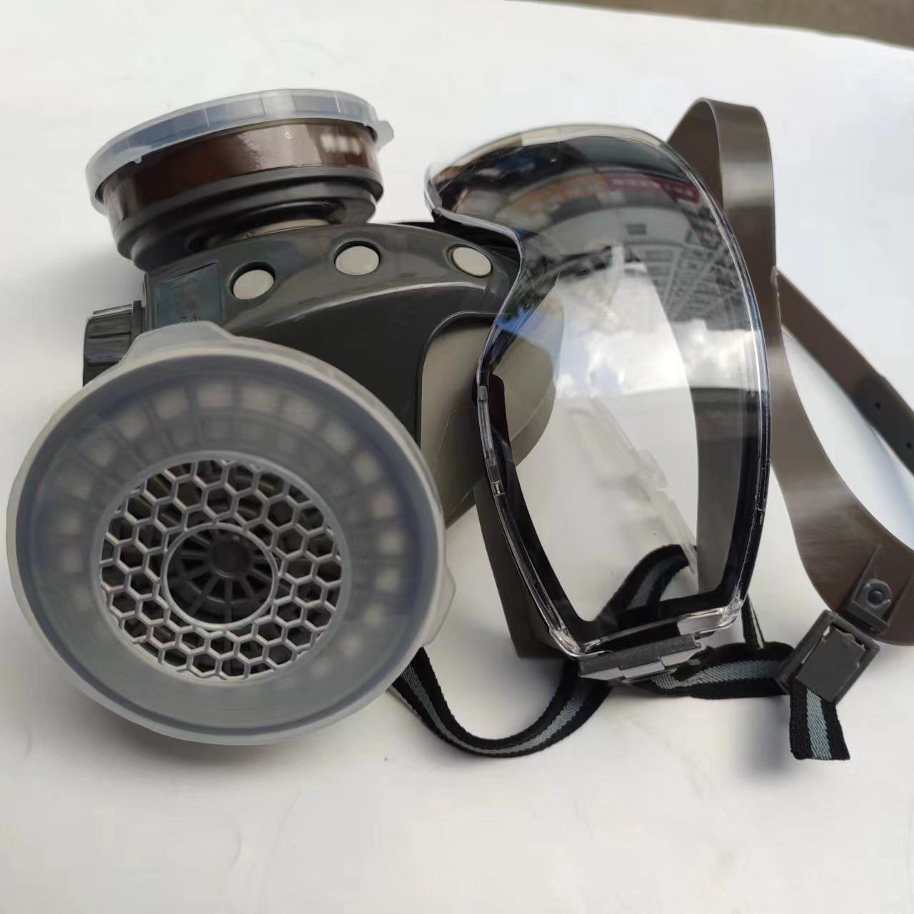 Reusable Respirator, Anti-virus Integrated Mask, Paint Spray Dust Mask with Goggles, Chemical Exposure Respirator for Home, Outdoor, Work, Safety Goggles