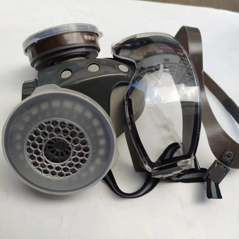 Reusable Respirator, Anti-virus Integrated Mask, Paint Spray Dust Mask with Goggles, Chemical Exposure Respirator for Home, Outdoor, Work, Safety Goggles