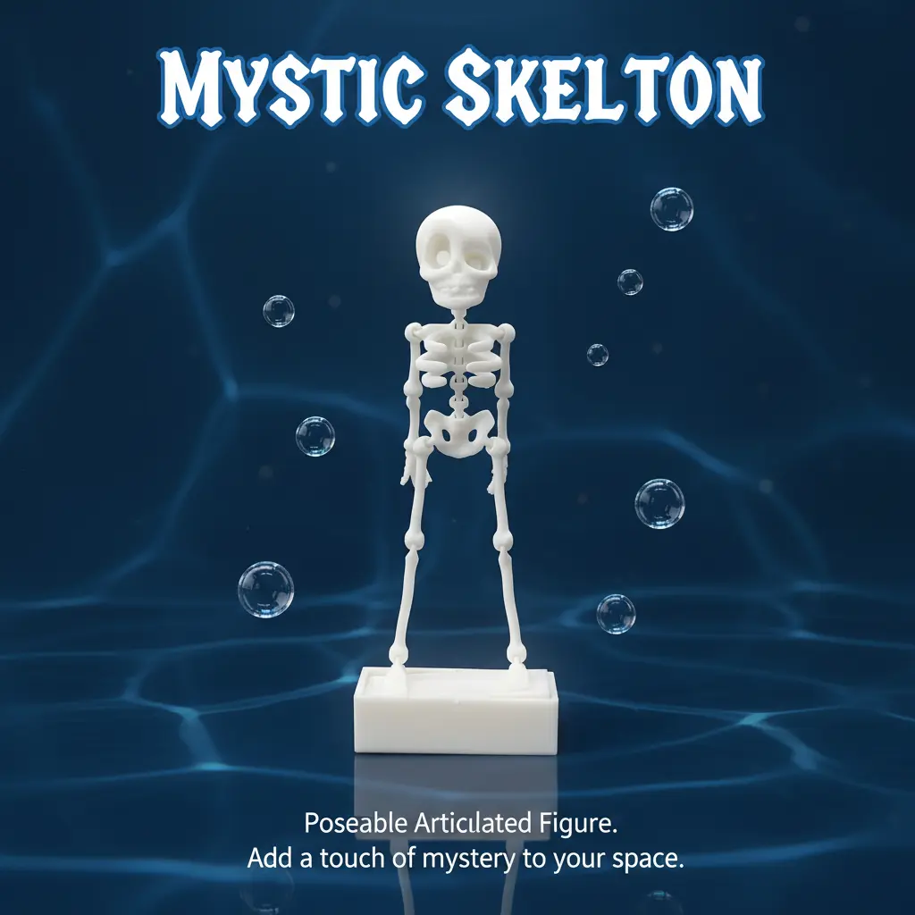 Fish Tank Skull Multi-Joint Skeleton Ornament, Movable Rocking Aquarium Decor, Indoor Leisure Landscape Ornament for Fish Tank