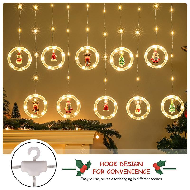 1PC Christmas Window Light,  Ornament LED Curtain Lights ,USB Powered DIY Light String with Remote Control, Cartoon Shape LED Lantern for Bedroom Patio Garden Party Home Indoor Outdoor Decor, Lighted Lantern