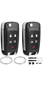 5 Button Key Fob Shell Replacement for Chevy Cruze Camaro Impala Equinox GMC Terrain Buick Regal Lacrosse 2017 2016 2015 2014 2013 2012 2011 2010 OHT01060512 Keyless Entry Remote Flip Car Key Fob Case