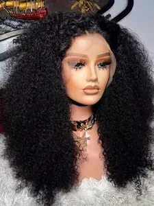 26-Inch Long Curly Wig, 180% Density, Natural Hairline, Pre-Styled Baby Hair, Glue-Free, Soft, Suitable for Daily Use