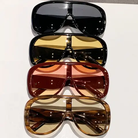 4 Pairs Retro Shield Large Frame Casual Fashion Sunglasses for Women, Fashionable Sunglasses, Trendy Vintage Summer Style, Ideal for Travel, Leisure, Parties, Beach, Daily Wear