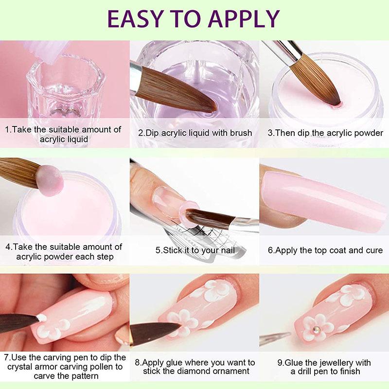 Acrylic Nail Kit for Beginners with Everything: Professional Nail Kit Acrylic Set with Acrylic Nail Powder Liquid Set Nail Kit Acrylic Set Gel Polish U V Light Nail Decoration Supplies Manicure Salon Women Gift