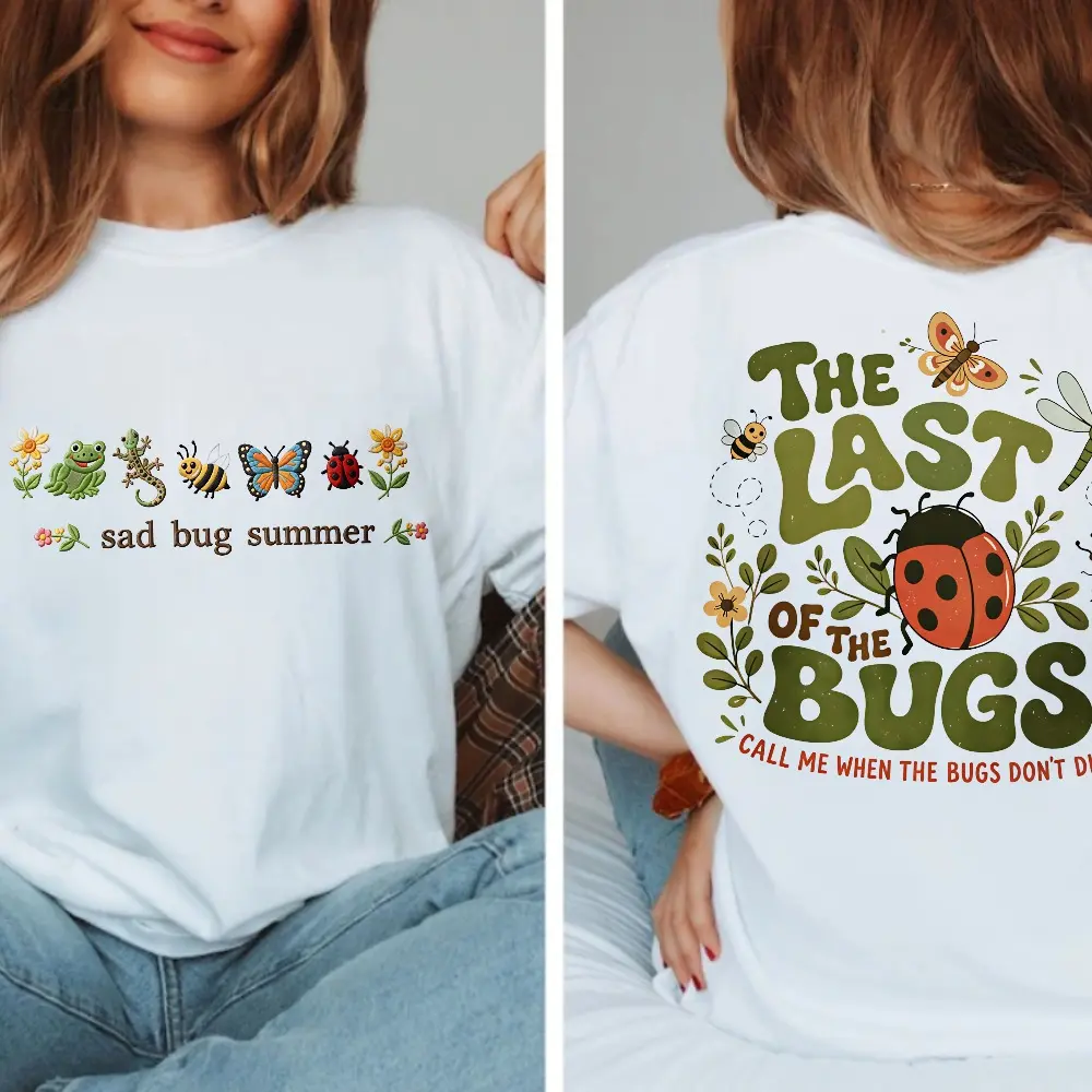 The Last Of The Bugs Double-sided print Shirt,Cute Ladybug Nature T-shirt,Cottagecore Bug Lover Gift, Environmental Humor Shirt,Retro Garden Graphic Tee