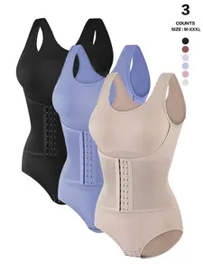 Adjustable Front Closure Waist Cincher Shapewear Bodysuit, Seamless High Elastic Abdomen Slimmer, Casual Romper for All Seasons