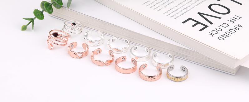 Feraco 2PCS Copper Rings for Women,99.99% Pure Copper Magnetic Thumb Ring with Magnet,Lymphatic Jewelry Gifts for Womens,charm  bracelets