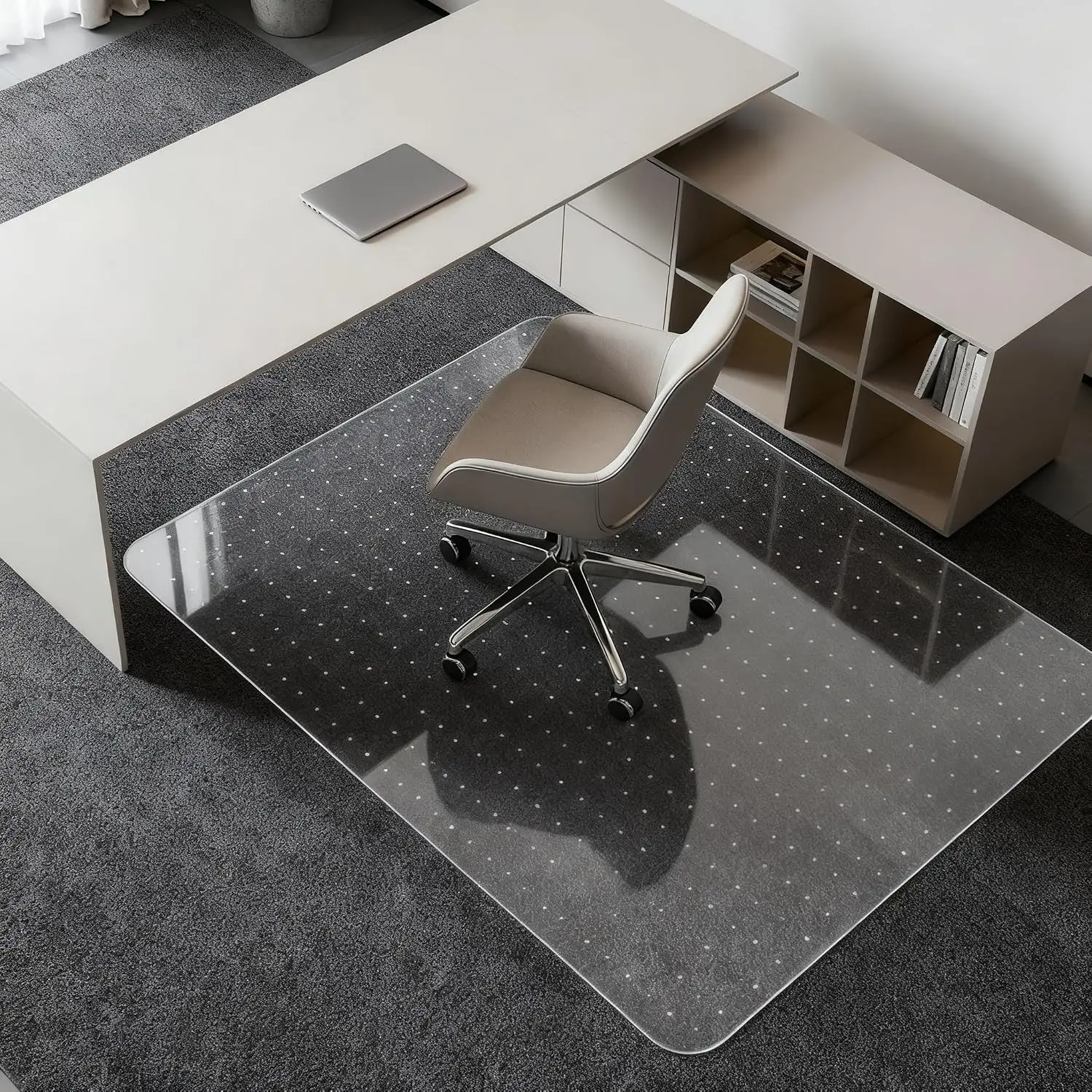 Carpet Desk Chair Mat - 36''x48'' Rectangular Shape, Transparent, Easy Glide, Floor Protector for Low/No Pile Carpet, Office/Home Use, Transparent Mat