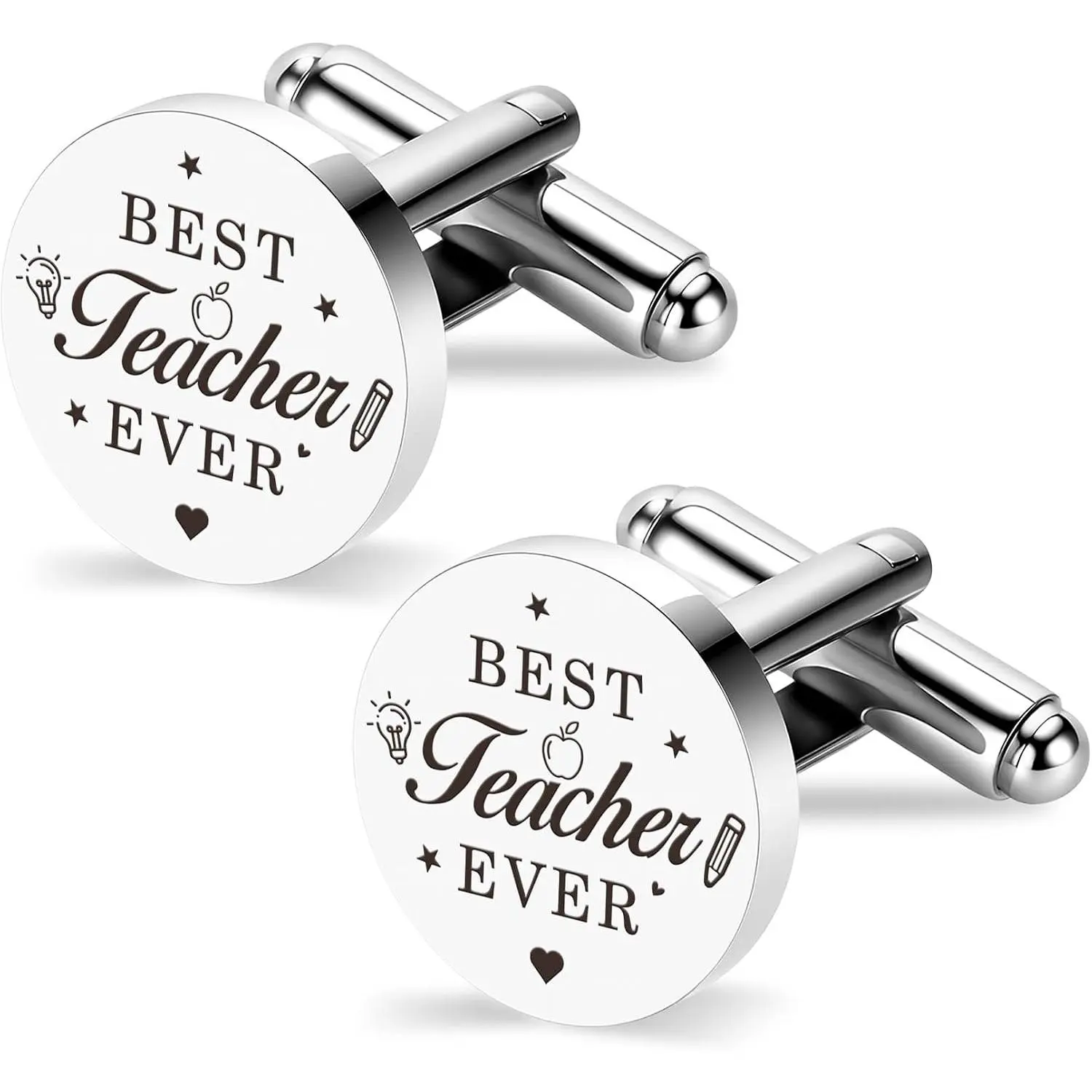 Male Teacher Gifts Cufflinks Thank You Teacher Appreciation Gifts Christmas Birthday  Fathers Day for Math  Teachers Stainless Steel Cuff Links Stocking Stuffers Teachers Day Valentines