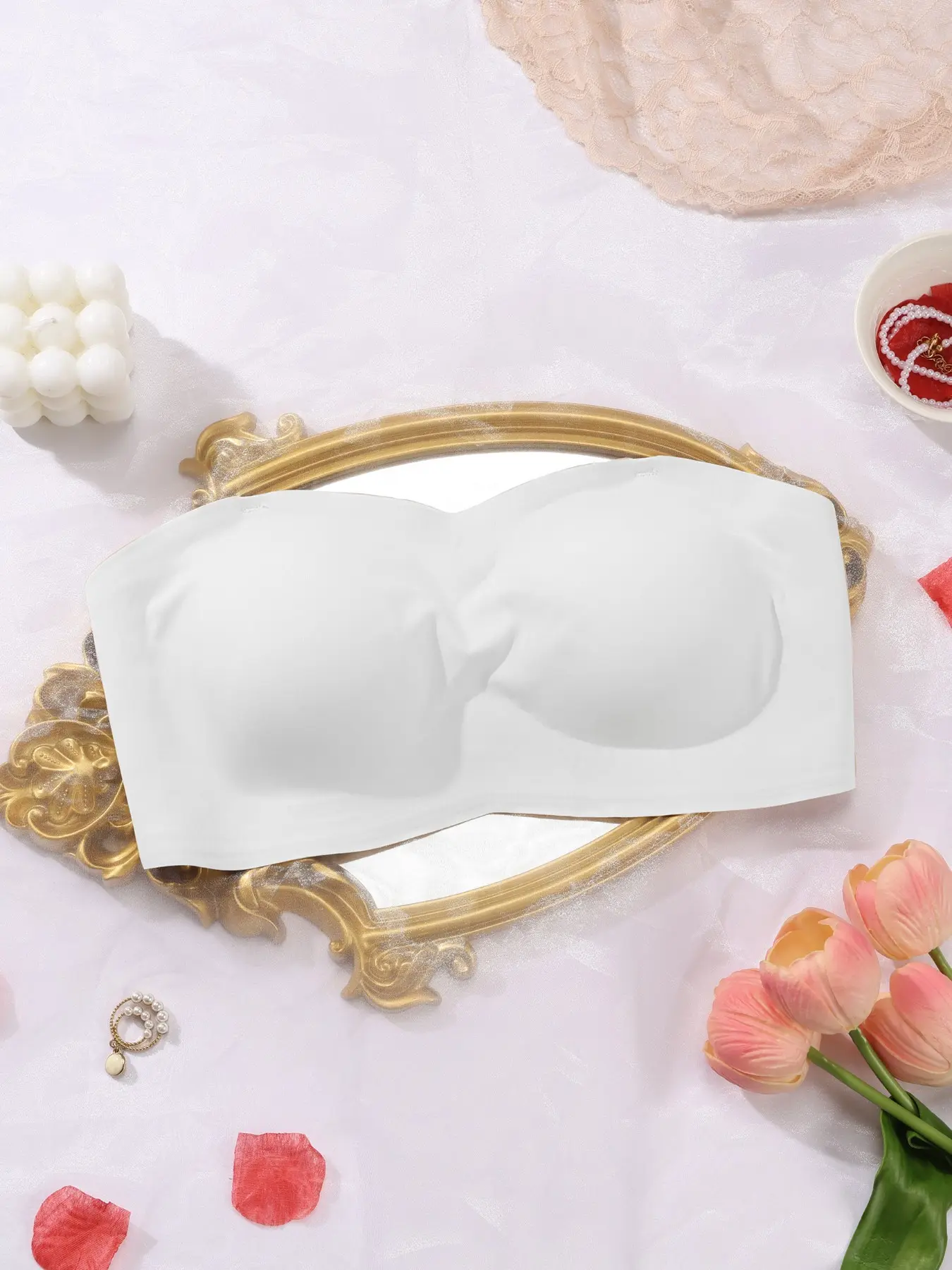 High Elasticity Jelly Strapless Bra Breathable Shockproof Tube Top Wireless Bralette Workout Bra Sporty Breathable Bras for Yoga and Sports