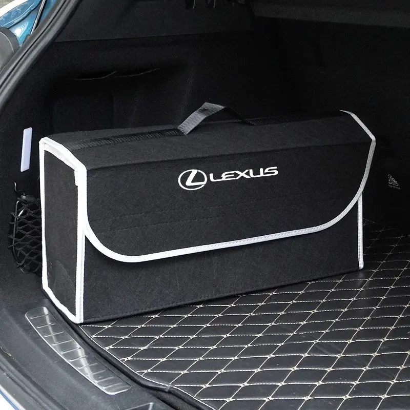 Car Soft Felt Storage Box Car Storage Bag Car Trunk Organizer Household Storage Box Accessories For Lexus ES200 ES260 ES300 RX300 LS500h GS300 IS250 IS300 CT200h LX570 GX NX UX Is Es Rx