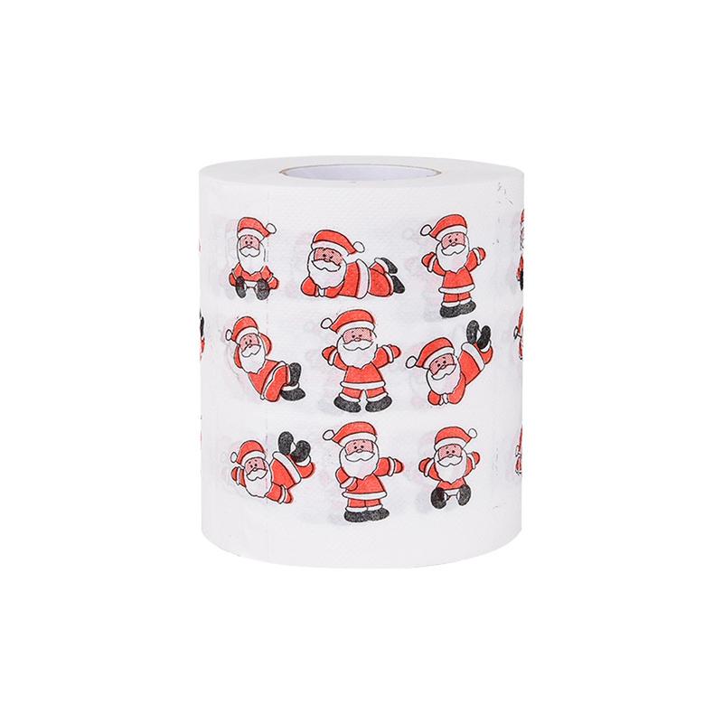 Christmas Holiday Printed Napkins Roll, Cartoon Santa Tree Gift Prints, Festive Kitchen Paper Towels, Christmas Party Supplies