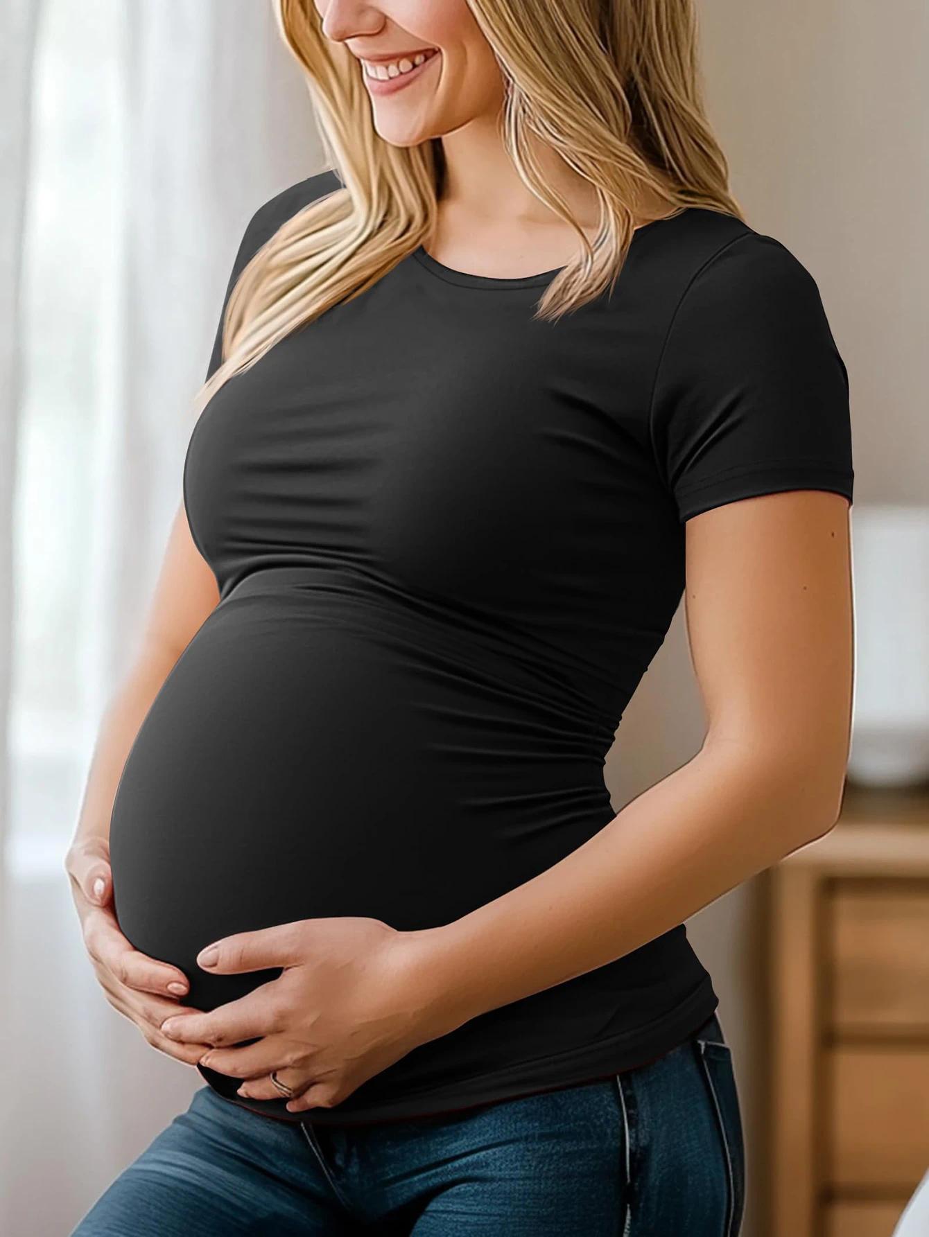 4-piece set, maternity summer short-sleeve T-shirt top, casual maternity wear, new summer shirt