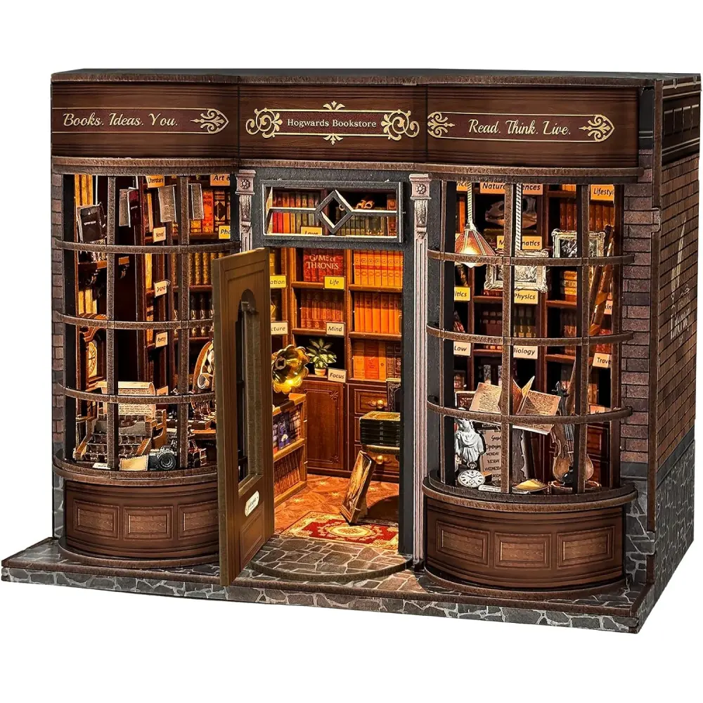 Spilay DIY Miniature House Kit for Adults, Miniature Dollhouse Building Kit |   With Warm Light & Detailed Furniture, Creative DIY Craft for Bookshelf Decor, Room Decoration & Gift Giving