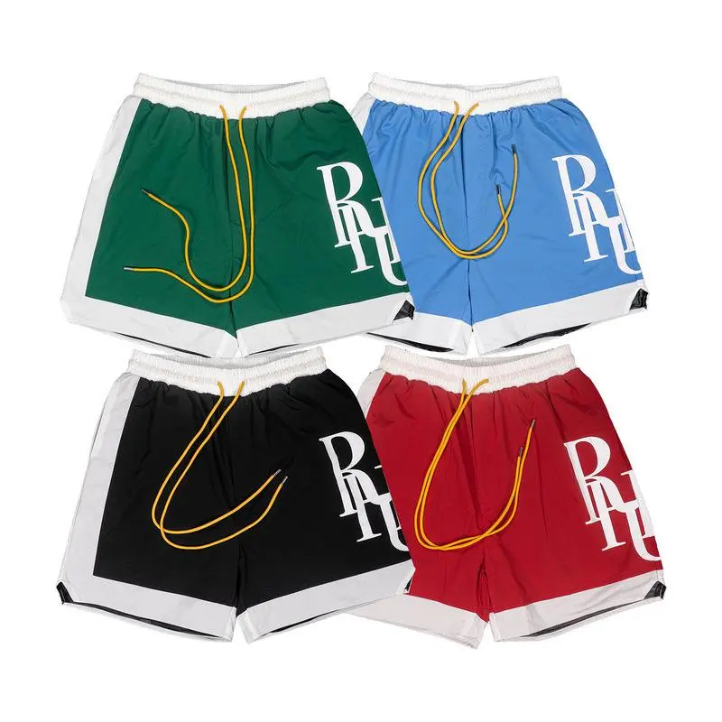 Men's Stylish Streetwear Casual Shorts - Summer Thin Loose Menswear with Bold Logo Print, Sports Clothes for High Street, Beach Use, Above Knee