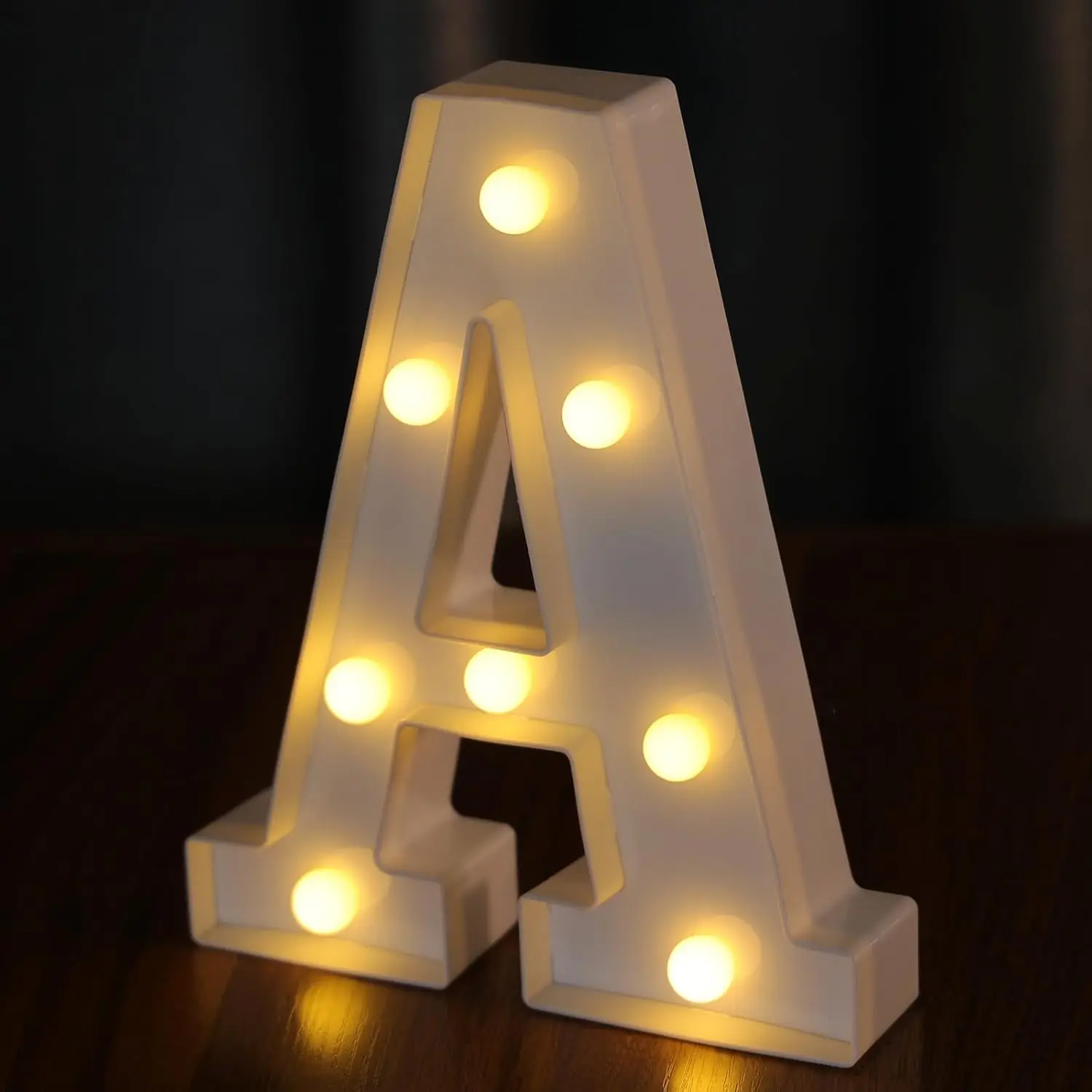 26 Alphabet Light Up Letters Battery Powered LED Marquee Letter Lights Decorative Night Light for Party Bar Home Decor(A)