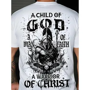 Plus Size Men's Christian Faith T-shirt - Cotton Y2K Street Style, God's Choice, Jesus Print, Suitable for Church, Casual Wear and Christian Gifts - Machine Washable Crew Neck Short Sleeve, Faith-based Fashion, Hip Hop Street Style, Men's Gift Idea