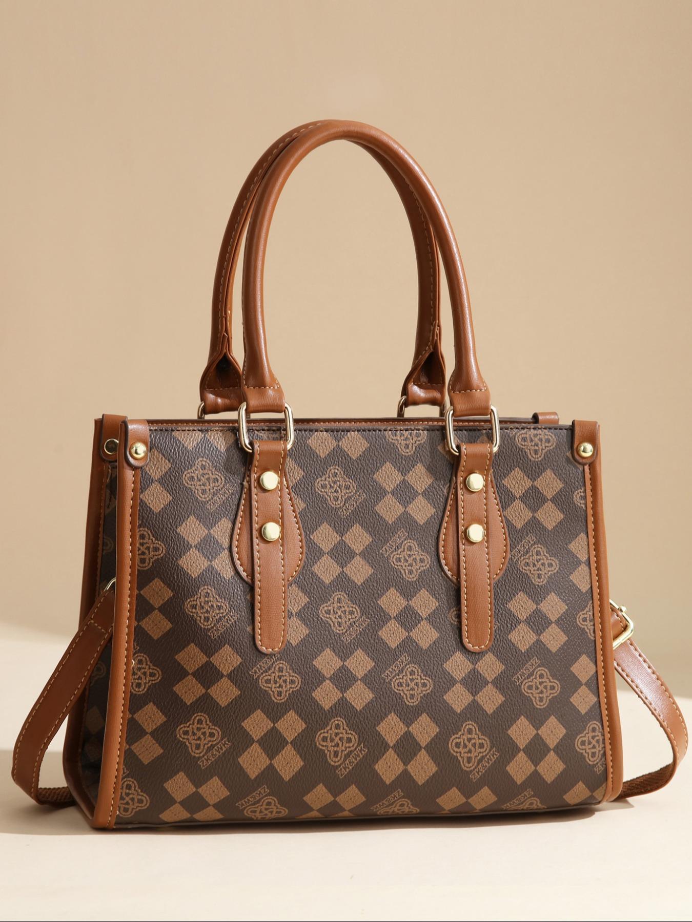 Women's Fashionable All Over Print Handbag & Card Holder  & Wallet, Casual Versatile Zipper Shoulder Bag Set for Work & Travel, Trendy High-quality Daily Commuting Bag