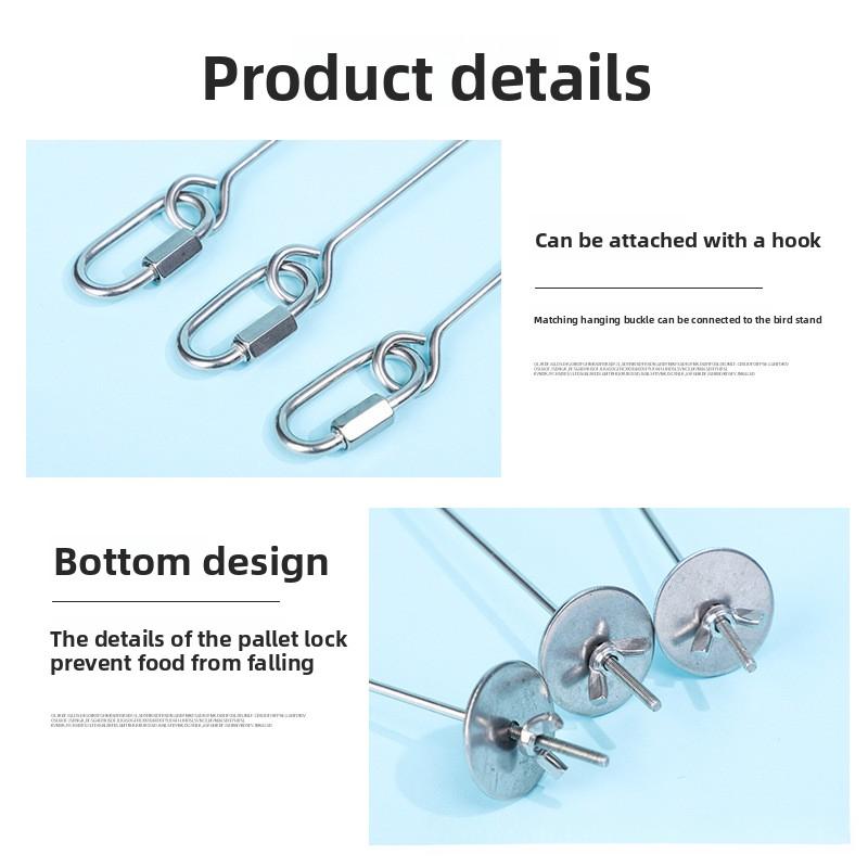 Parrot stainless steel fruit fork, corn and apple fork, pet bird supplies, hangable toy, bird feeder accessories