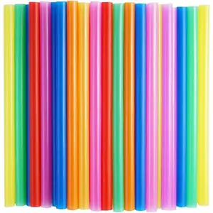 100 Pcs Jumbo Colorful Disposable Wide-mouthed Large Smoothie Straws