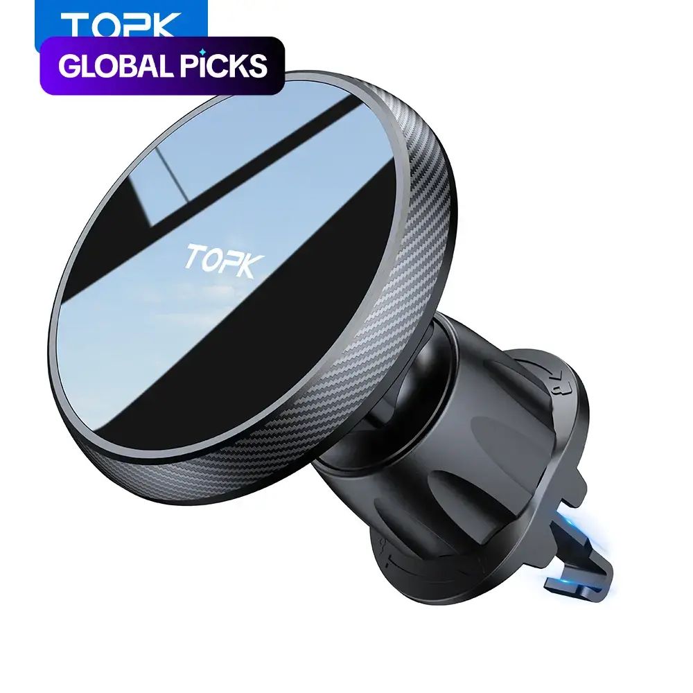 TOPK Magnetic Air Vent Car Phone Holder, Powerful Magnetism Car Cell Phone Mount, Universal Car Accessories for Most Smartphones, Car Cellphone Mount, Magnetic Mobile Mount, Phone Holders For Your Car Magnetic
