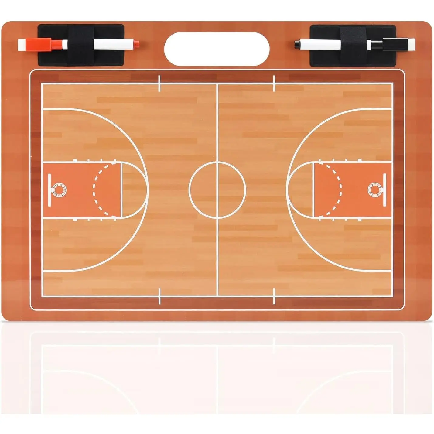 Portable Reusable Tactical Coaches Whiteboard with Scoreboard, Erasable Surface, PVC Material, Handheld Design, Includes 2 Marker Pens
