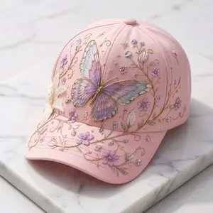 3D Print Unisex Butterfly & Bee Floral Baseball Cap – Breathable Adjustable Sun Hat for Outdoor Wear