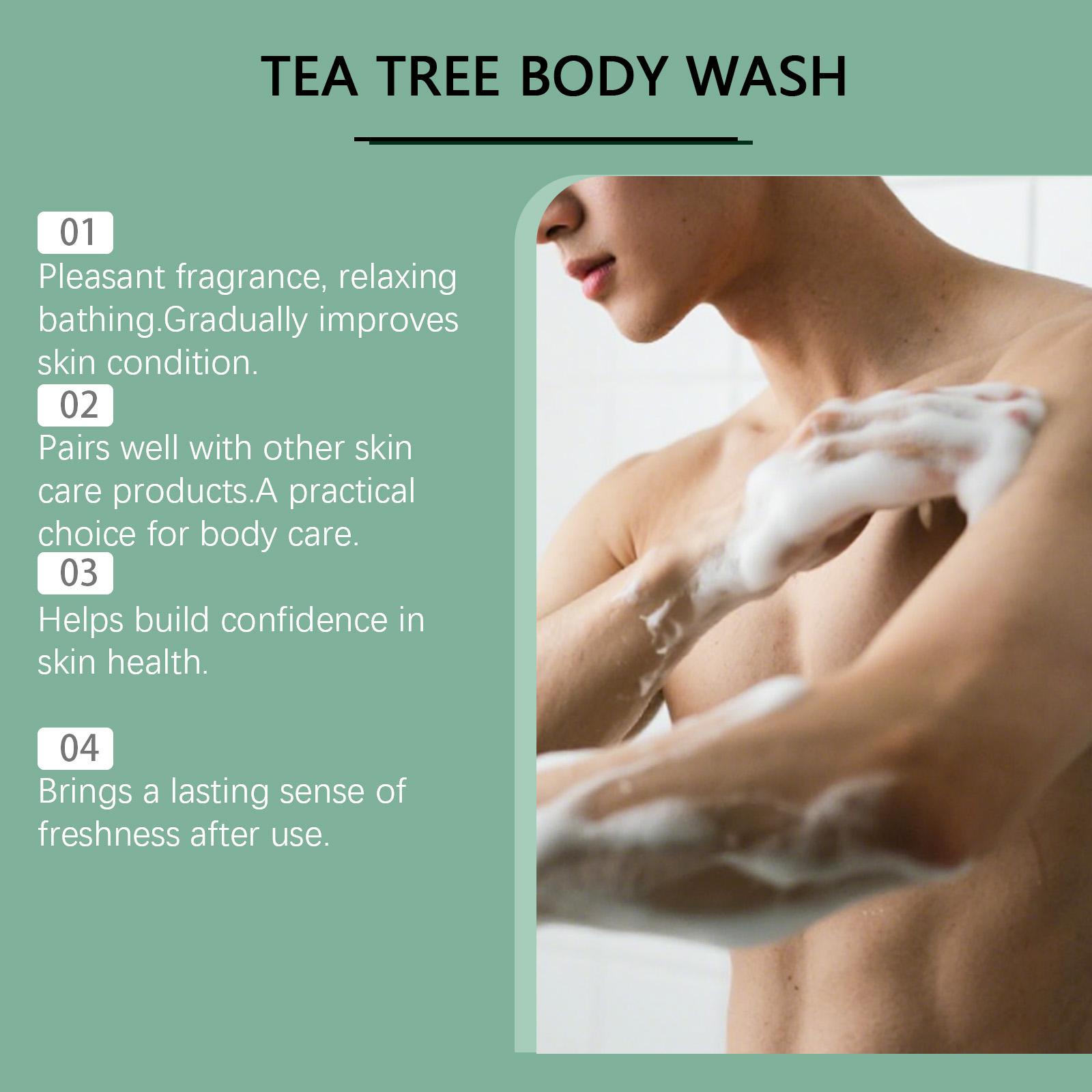 OceAura Tea Tree Refreshing Body Wash, Moisturizing and Nourishing, Refreshing and Moisturizing Rich Foam Daily Cleansing and Bath
