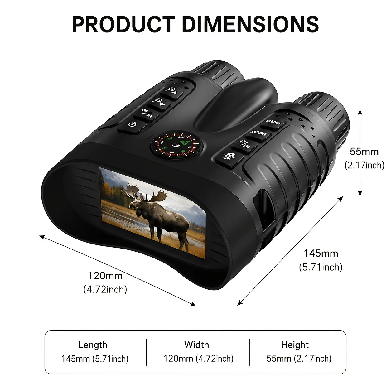 4K Digital  Vision Binoculars for Adults, Full Color  Vision Goggles with Camera, 8X Zoom Infrared Hunting Binoculars, Photo Video Recording, HD Display for Wildlife Watching Camping Outdoor telescope night