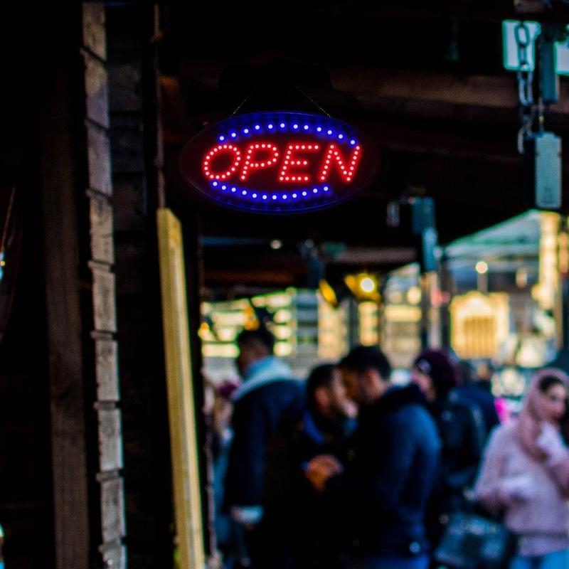 Vibrant LED Neon Open Sign with Flashing & Steady Lights - Perfect for Business Visibility