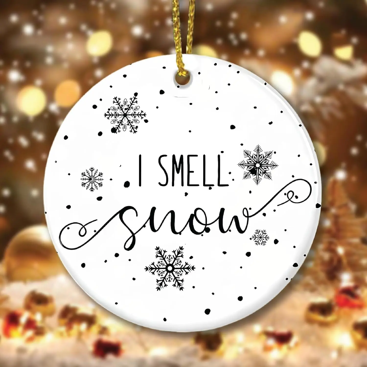 I Smell Snow Ornament – Holiday Tree Decorations 2026 | Cozy  for Girls, Daughter, Snow Lovers | Holiday , Snowy Day Decor, Seasonal Collectible