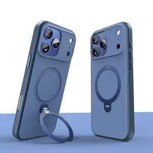 Summer macaron candy-colored iPhone case with magnetic wireless charging,  for iPhone 17 16 15 14 13 12 ProMax  , magnetic phone case with MagSafe ring stand, military-grade protection, anti-drop, non-yellowing, wireless protective cover, black silicone