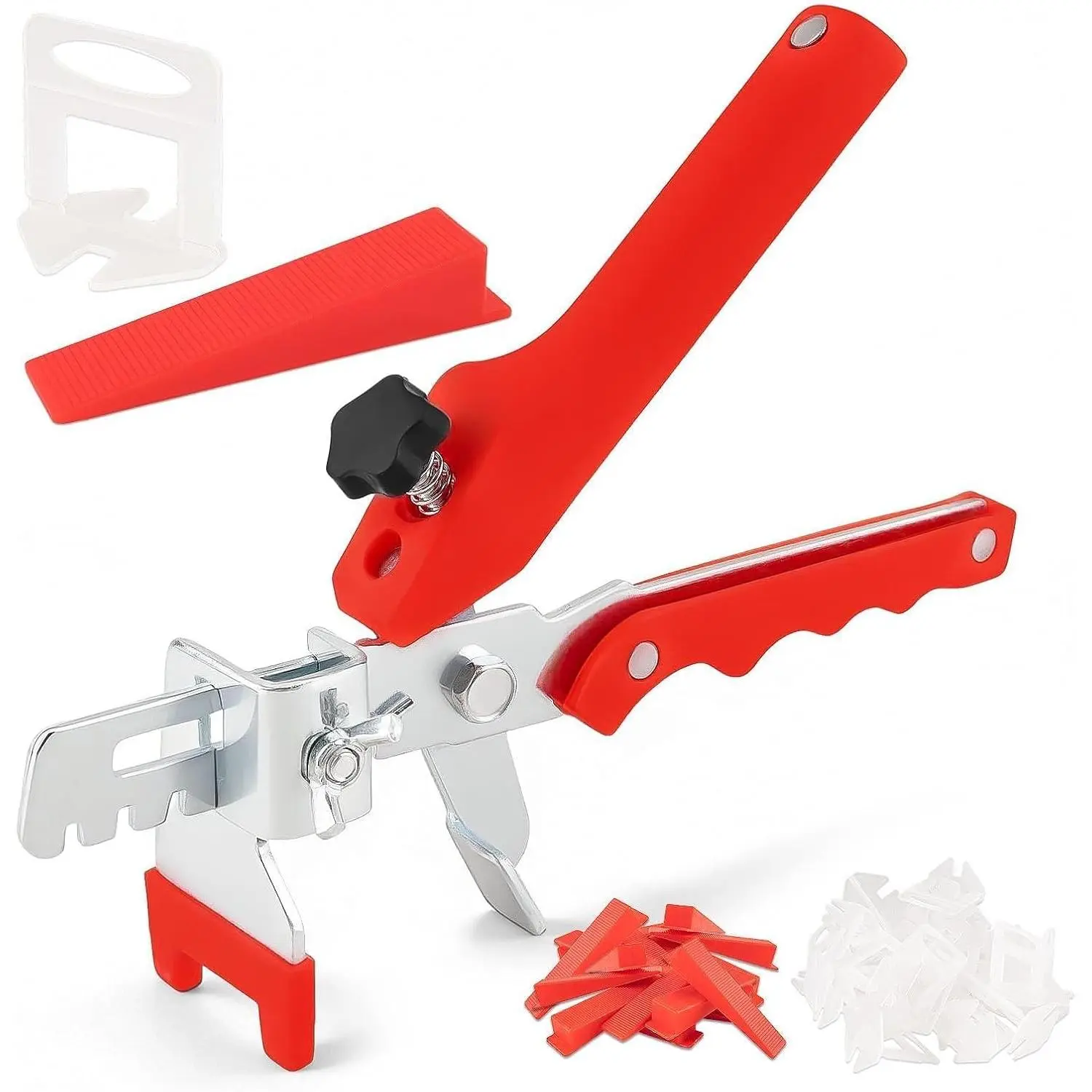 Tile Leveling System with Tile Plier, 300 count 1/8 Inch Spacers Clips and 100 count  Wedges, Tile Leveling System Kit for Floor Wall Ceramic Stone Installation